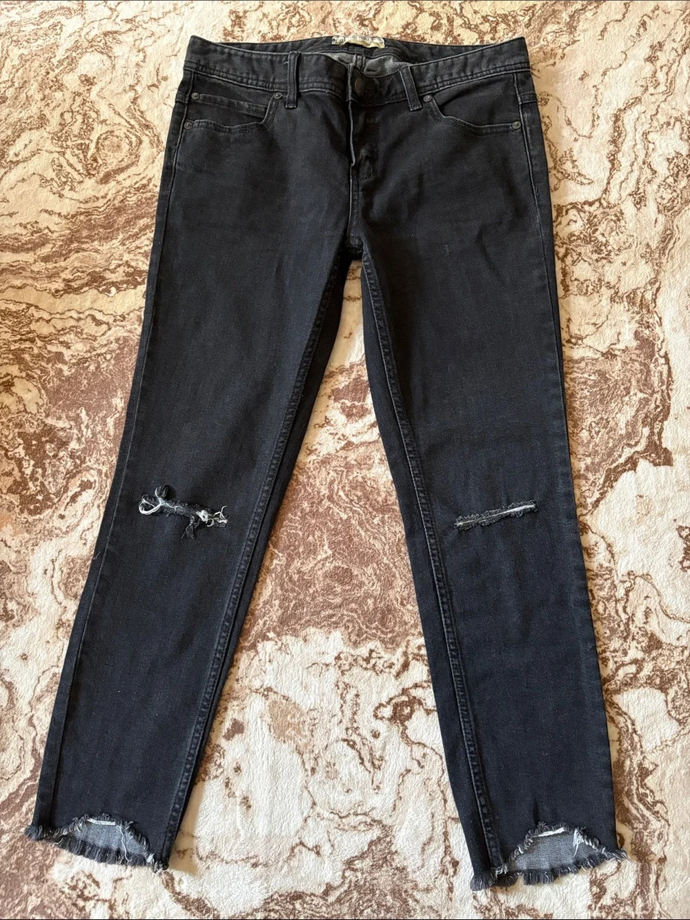 Free People Men’s Black Skinny Distressed Jeans